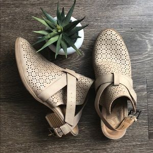Taupe cutout booties